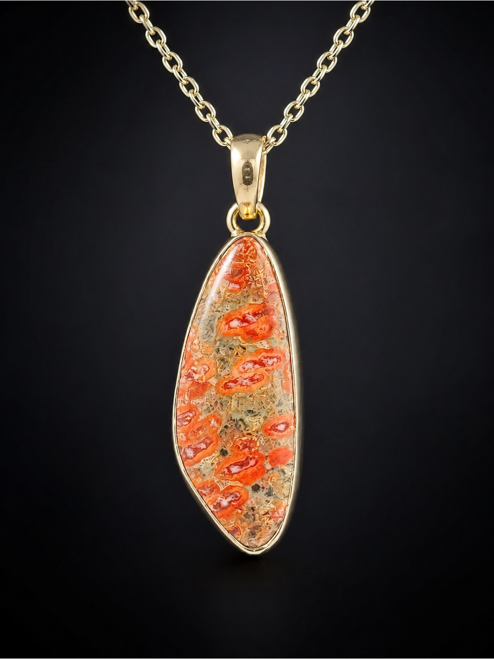 Leopard Skin Jasper 925 silver pendant